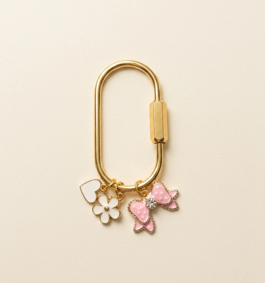 Luxury Purse Charm with White & Gold Beads | Elegant Handbag Accessory | Chic Bag Charm for Totes, Designer Bags & Everyday Style